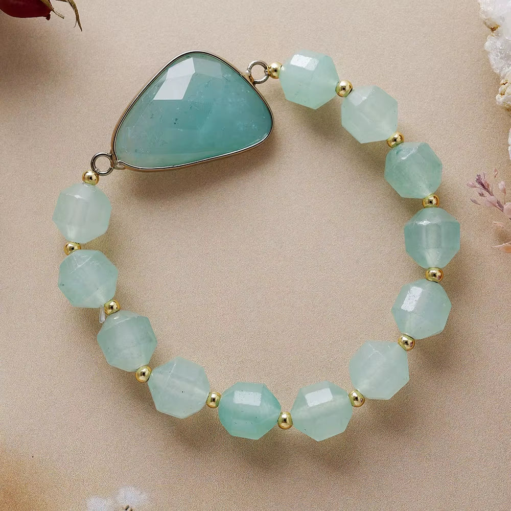 New Classic Women Heart Shape Bracelets Imperial Jaspers Luxury Stretch Elastic Strand Bangles Jewelry Bijoux Dropshipping